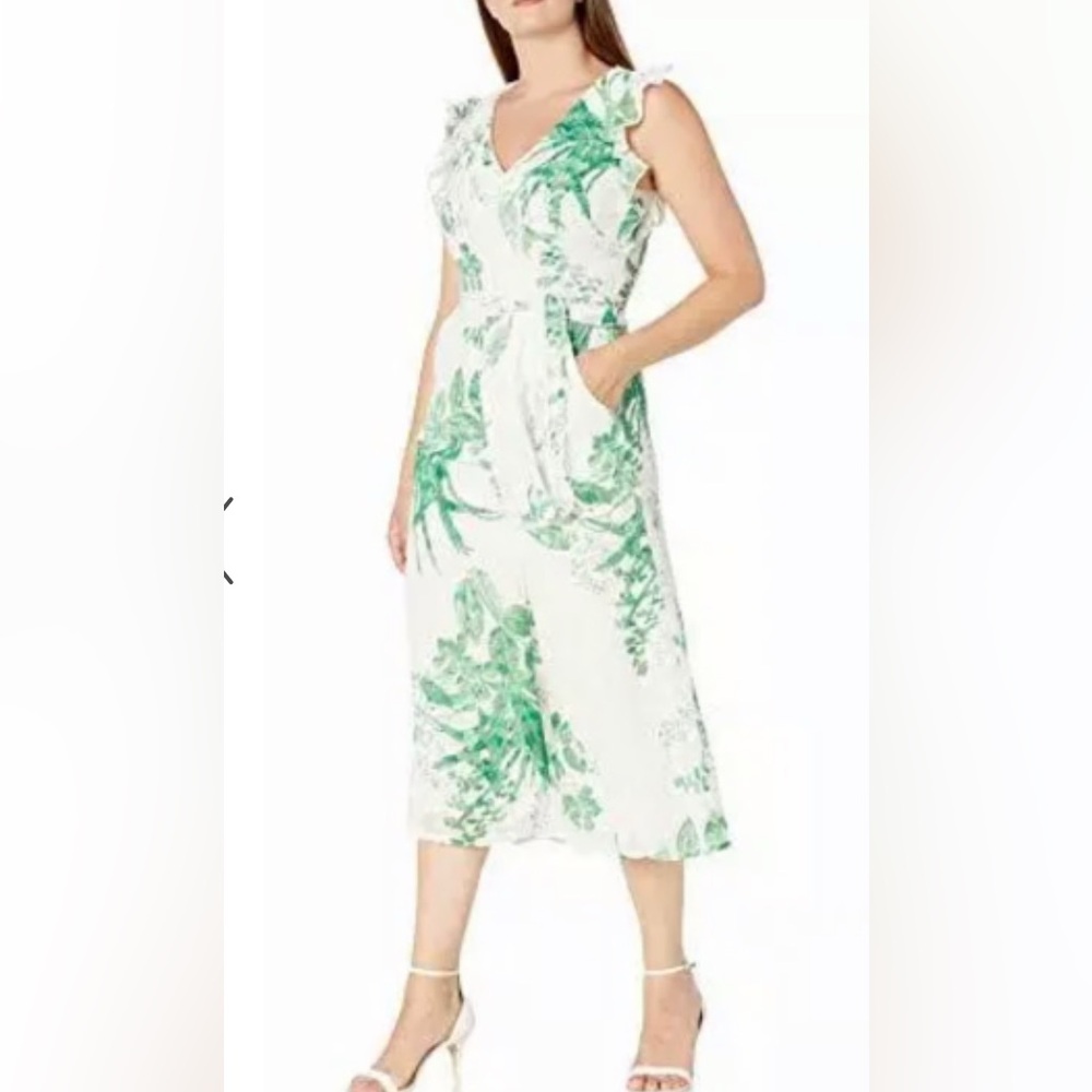 GABBY SKYE Women's Ruffled Sleeve Romper , size 10